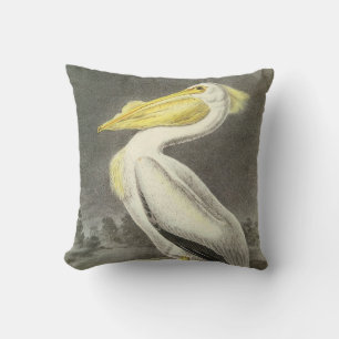 American White Pelican by Audubon Cushion