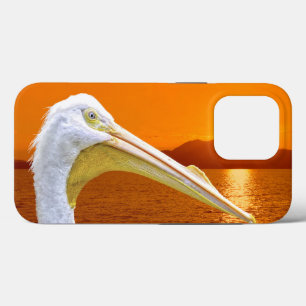 American White Pelican sunset in Corfu iPhone 13 Pro Case