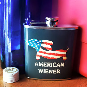 American Wiener Dog Dachshund Flask