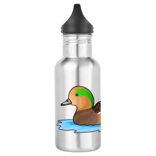 American wigeon bird cartoon illustration 532 ml water bottle