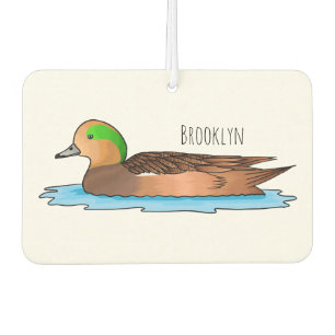 American wigeon bird cartoon illustration car air freshener