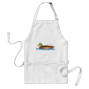 American wigeon bird cartoon illustration standard apron