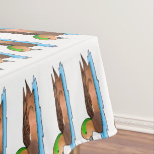 American wigeon bird cartoon illustration tablecloth