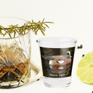 American Wigeon Duck Photo Shot Glass