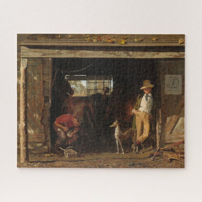 American Wild West Blacksmith and Cowboy Jigsaw Puzzle (Horizontal)