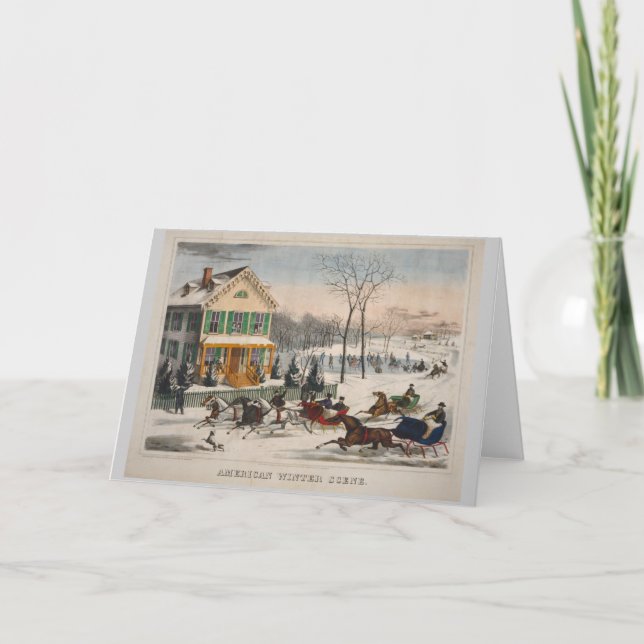 American Winter Scene Holiday Card (Front)