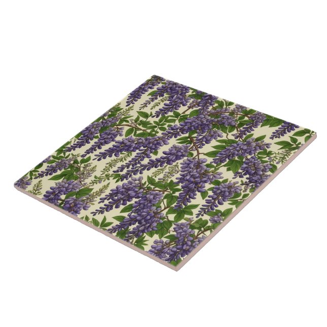 American Wisteria pattern drawing  Ceramic Tile (Side)