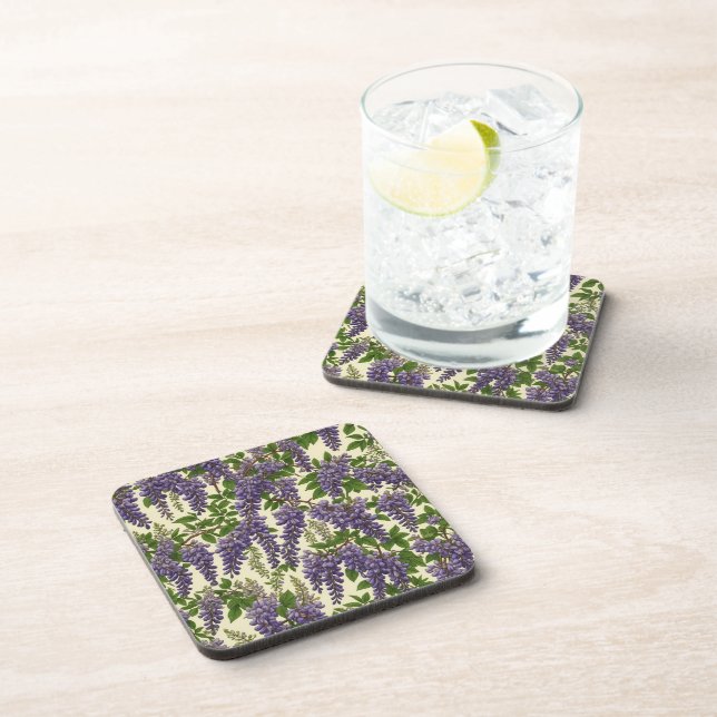 American Wisteria pattern drawing  Coaster (Right Side)