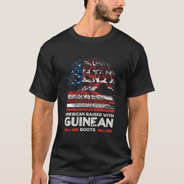 American with Guinean Roots Patriotic Guinea T-Shirt (Front)