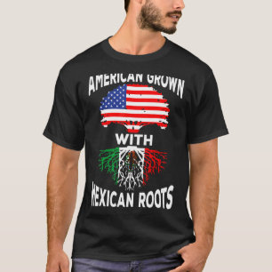 American With Mexican Roots Heritage Mexico US Fla T-Shirt