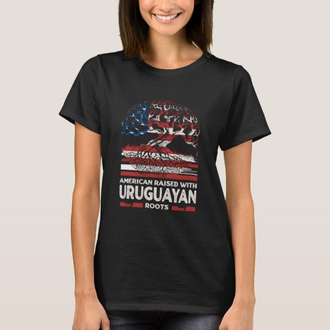 American with Uruguayan Roots Patriotic Uruguay T-Shirt (Front)