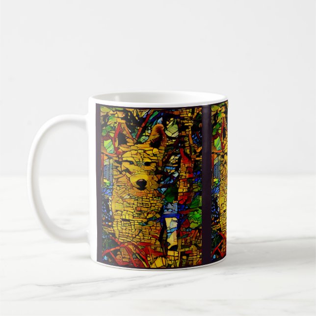 American wolf in photo fun  coffee mug (Left)