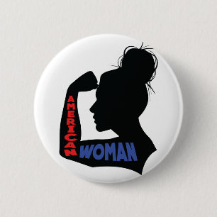 American Woman 6 Cm Round Badge