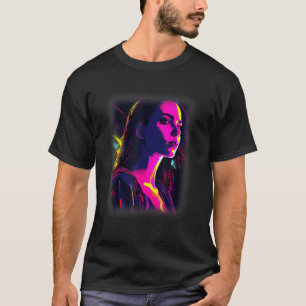 American Woman Aesthetics Cool Rave Techno Girl Re T-Shirt