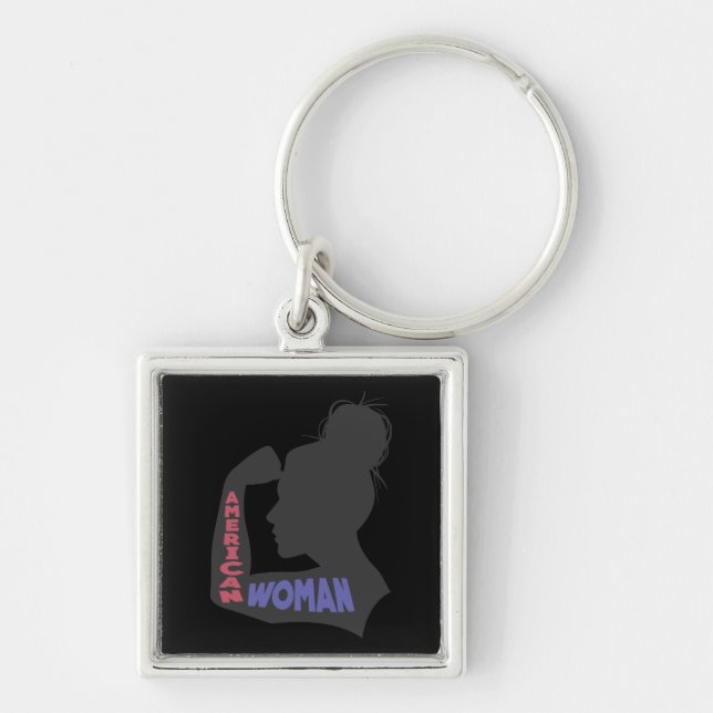 American Woman dark grey Key Ring (Front)