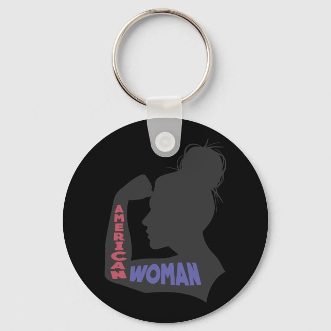 American Woman dark grey Key Ring (Front)