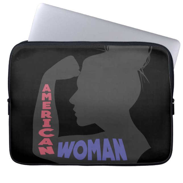 American Woman dark grey Laptop Sleeve (Front)