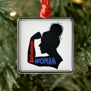 American Woman Metal Ornament