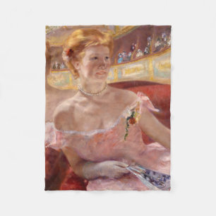 American Woman with a Pearl Necklace & Pink Dress Fleece Blanket