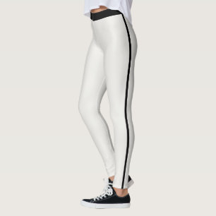 American Women Casual Style Neutral Black Stripes Leggings