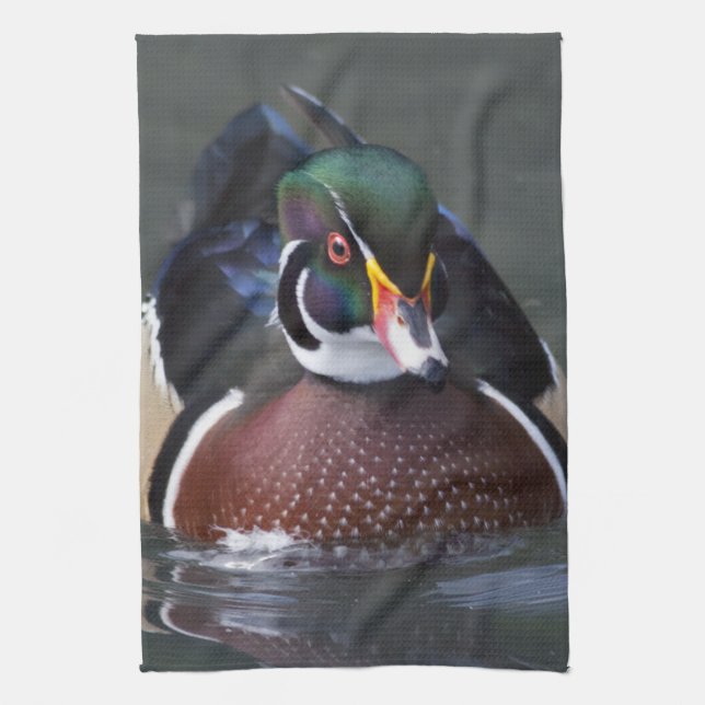 American Wood Duck Kitchen Towel (Vertical)