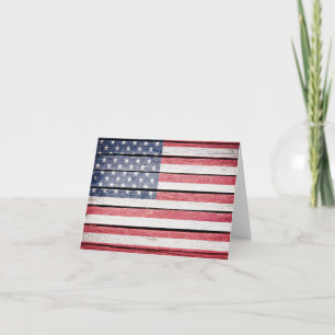 American Wood Image Flag Card