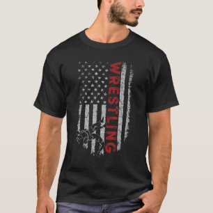 American Wrestling Apparel US Flag Wrestling For W T-Shirt