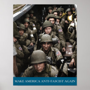 American WWII Soldiers on a barge MAAFA  Poster