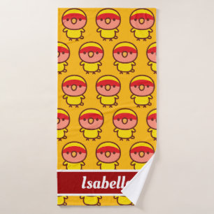 American yellow Peach-faced lovebird Bath Towel
