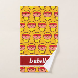 American yellow Peach-faced lovebird Hand Towel