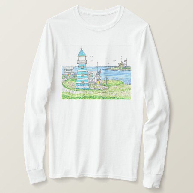Americana 2 Lighthouse Long Sleeve Tshirt (Design Front)