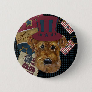 AMERICANA AIREDALE 6 CM ROUND BADGE