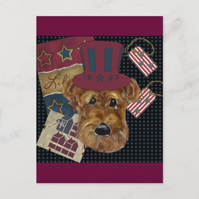 AMERICANA AIREDALE POSTCARD (Front)