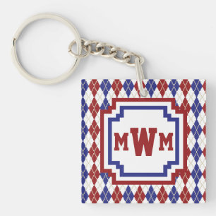 Americana Argyle Acrylic Keychain