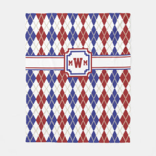 Americana Argyle Fleece Blanket