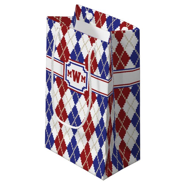 Americana Argyle Gift Bag (Front Angled)