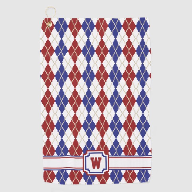 Americana Argyle Golf Towel (Front)