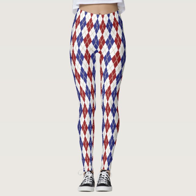 Americana Argyle Leggings (Front)