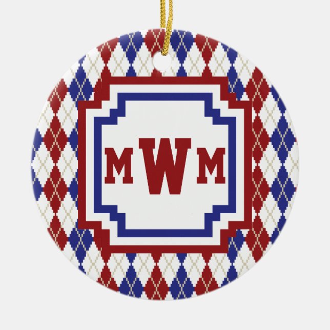 Americana Argyle Ornament (Front)