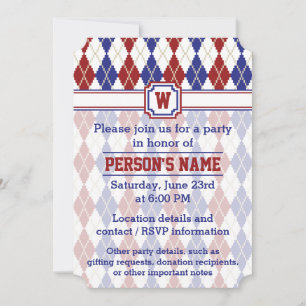 Americana Argyle Party Invitation