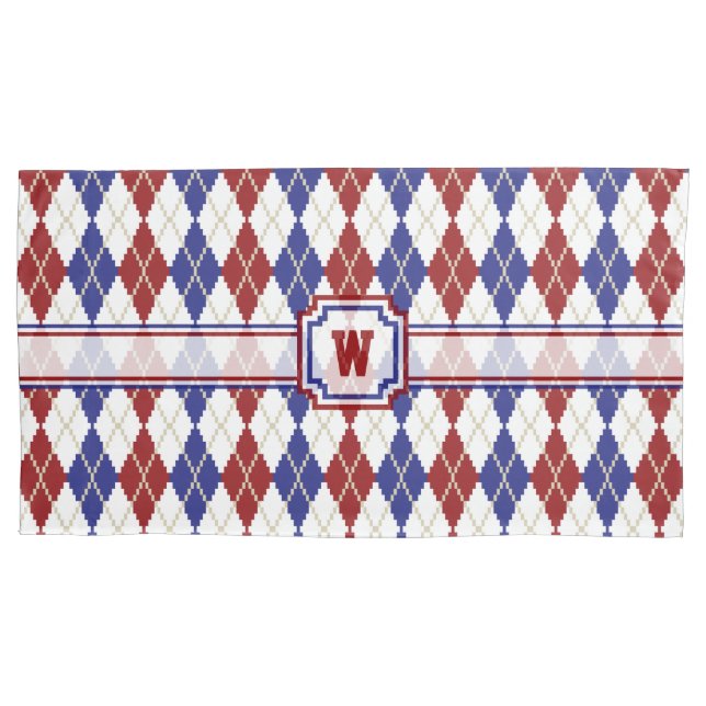 Americana Argyle Pillow Case (Front)
