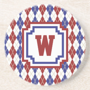 Americana Argyle Sandstone Coaster