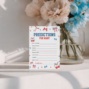 Americana Baby Shower Predictions Game Card