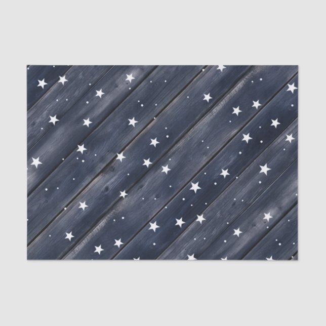Americana Blue Stars Patriotic  Tissue Paper (Front)