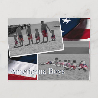 Americana Boys Postcard