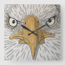Americana Eagle Face Clock