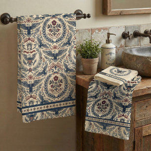 Americana Eagles Floral Stars & Stripes ID1298 Bath Towel Set