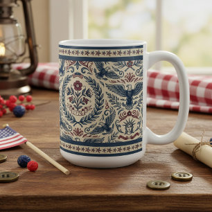 Americana Eagles Floral Stars & Stripes  ID1298 Coffee Mug