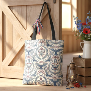 Americana Eagles Floral Stars & Stripes ID1298 Tote Bag