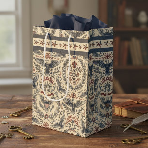 Americana Eagles Stars & Stripes Border ID1298 Medium Gift Bag